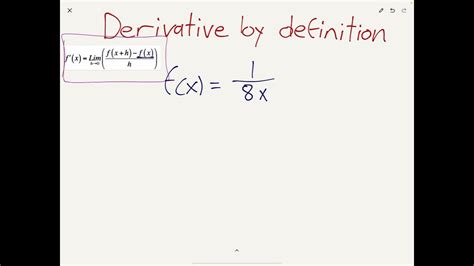 Derivative By Definition Rational Youtube