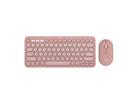 Logitech Pebble 2 Set Wireless Keyboard And Mouse Tonal Rose 4000 Dpi 3 Button Usb Type A