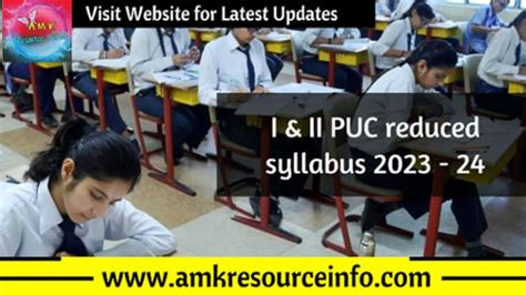 I II PUC Reduced Syllabus For The Year 2023 24 Released AMK