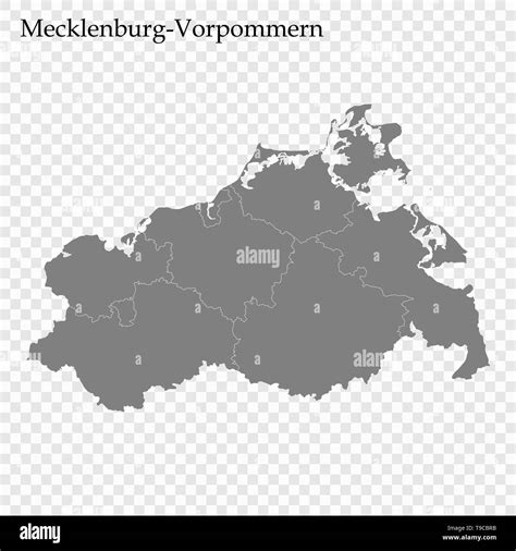 High Quality Map Of Mecklenburg Vorpommern Is A State Of Germany With