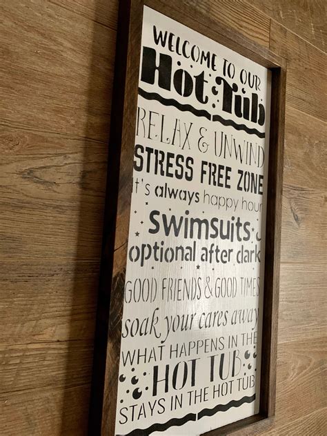 Hot Tub Rules Sign Hot Tub Rules Hot Tub Sign Funny Hot Tub | Etsy