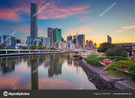 Brisbane Cityscape Image Brisbane Skyline Australia Dramatic Sunrise ...