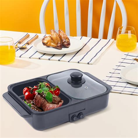 Hot Pot With Grill Electric Hot Pot And Frying Pan Shabu Shabu Pot With Grill In Indoor