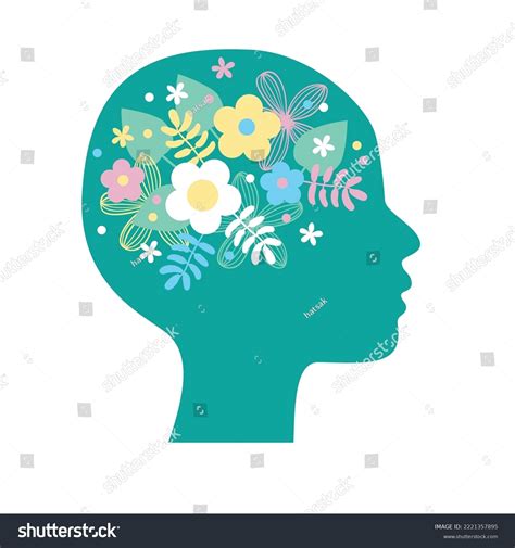 Human Head Silhouette Brain Mental Health Stock Vector Royalty Free