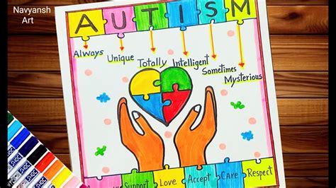 Autism Awareness Day Poster Drawing World Autism Awareness Day