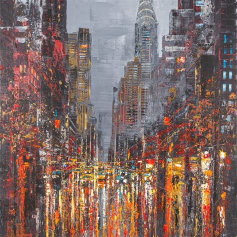 Manhattan Nocturne Original New York Cityscape Painting