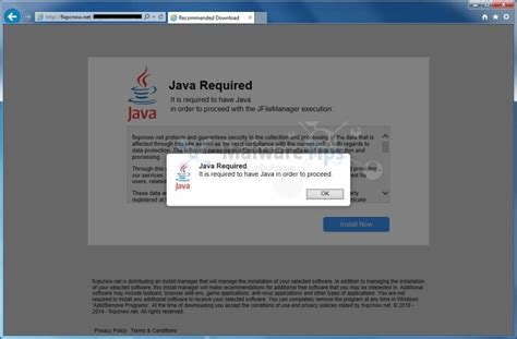 How To Remove Java Required Pop Up Virus Removal Guide