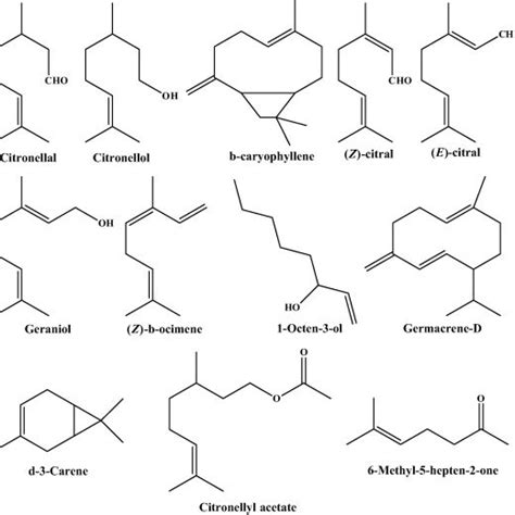 Structures Of The Major Essential Oil Constituents Download Scientific Diagram