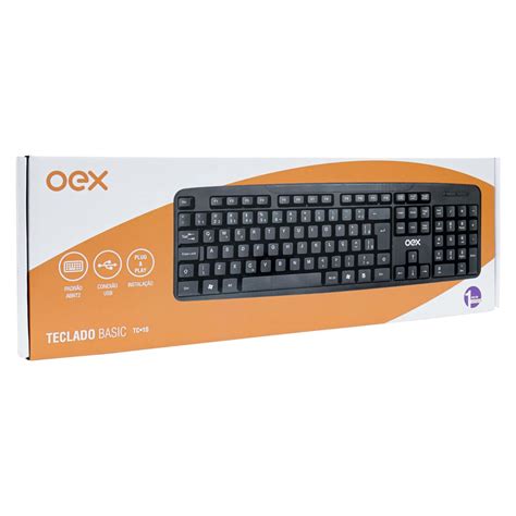 Teclado Basic TC 10 Fio ABNT2 Conexão USB Preto Oex