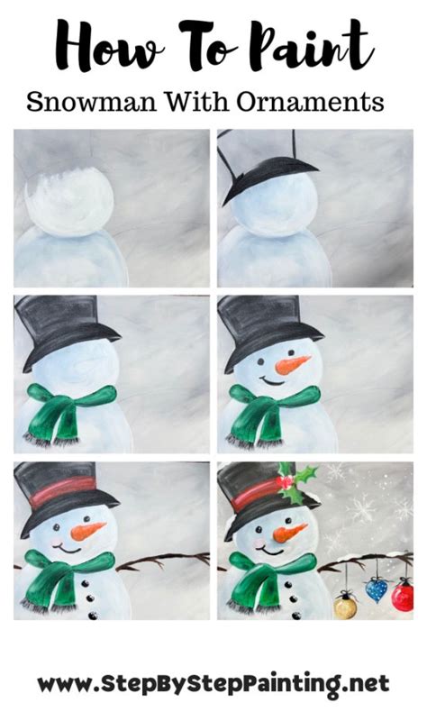 Snowman With Ornaments Acrylic Painting Tutorial Tracie Kiernan Step By Step Painting