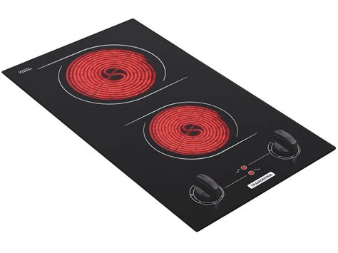 Cooktop 2 Bocas Tramontina Dominó Elétrico Vitrocerâmico Acendimento