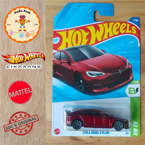 Jual Hot Wheels Original Tesla Model S Plaid Merah Lot A Shopee Indonesia