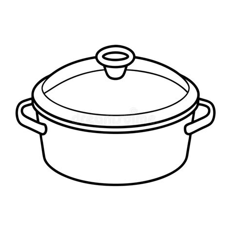 Dutch Oven Cooking Pot Outline Transparent Background Design Stock