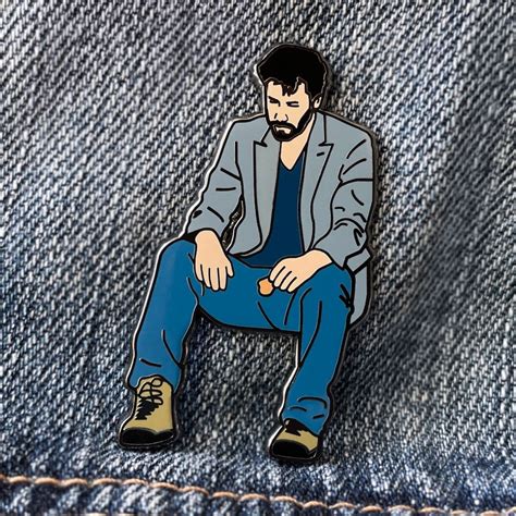 Sad Keanu Reeves Park Bench Meme Pin Funny Sitting on Bench Hard Enamel ...