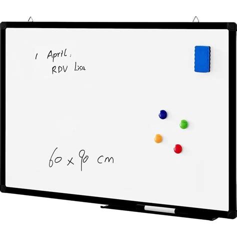 Tableau blanc Mémo magnétique cadre en aluminium avec 1 Marqueur et