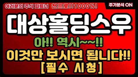 대상홀딩스우 천프로 역시~~ 이것만 보시면 됩니다 필수시청 Youtube