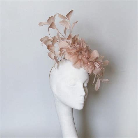 Nude Pink Feather Fascinator Kentucky Derby Hat Royal Ascot Hat Mother Of The Bride Hat