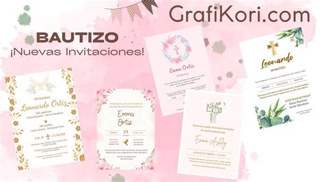 Nuevas Invitaciones De Bautizo En Grafikori YouTube