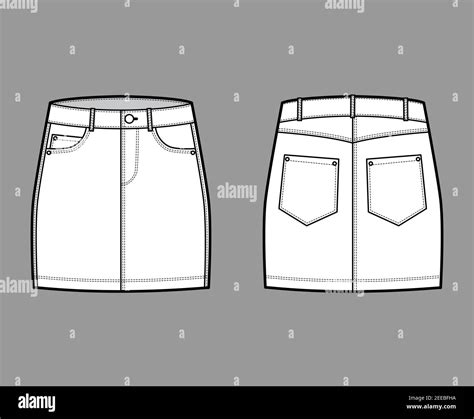 Denim Mini Skirt Stock Vector Images Alamy