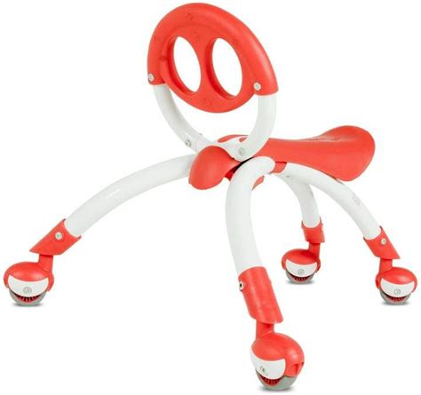 An Orange And White Toy With Wheels On Its Back Legs That Are
