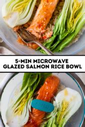 Minute Microwave Salmon Rice Bowl With Bok Choy