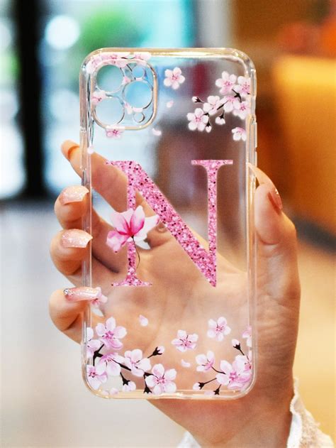 Funda De Celular Transparente Con Estampado De Letra Moda De Mujer