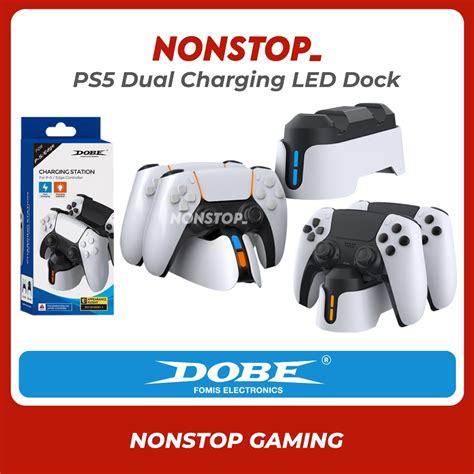 Dobe Ps5 Dual Charging Dock Led Indicator Gaming Controller Charge Station Docking Tp5 05103 Tp5