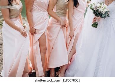 Wedding Group Brides Posing Naked Leg Stock Photo Shutterstock