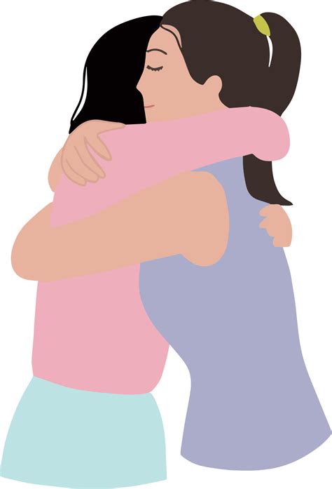 Two Best Friends Hugging Clipart