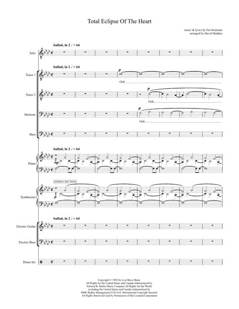 Total Eclipse Of The Heart Arr David Maddux By Bonnie Tyler Sheet Music For Performance