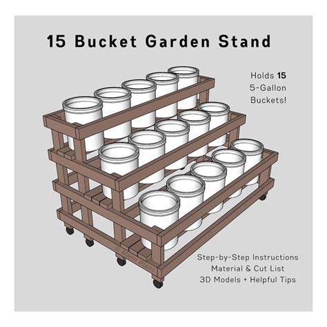 5-gallon Bucket DIY Garden Stand 15 Buckets PDF Download - Etsy