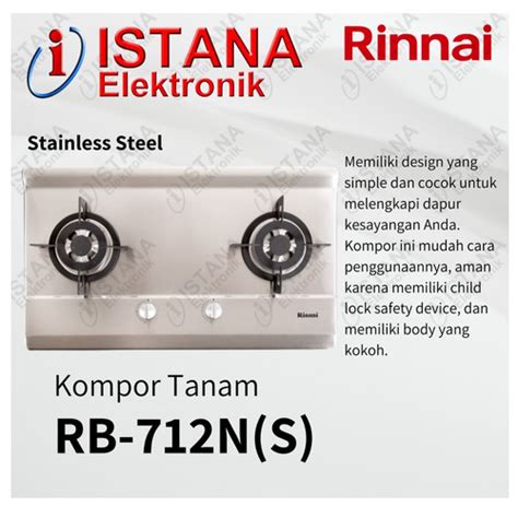 Promo Rinnai Kompor Gas Tanam Tungku Stainless Simplicity Seri Rb