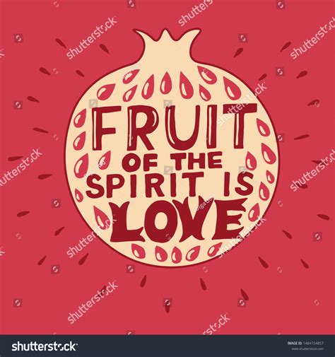 Hand Lettering Fruit Spirit Love Made Stock Vector Royalty Free