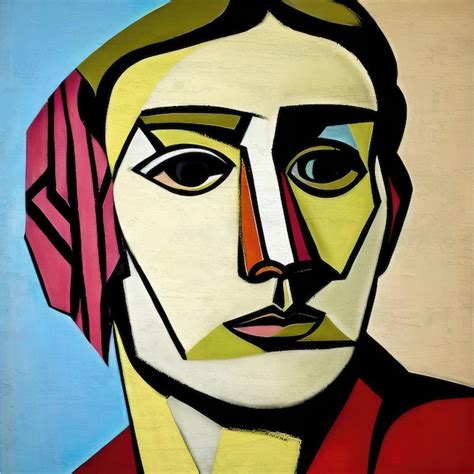 Premium Photo | Modern portrait in picasso cubism style