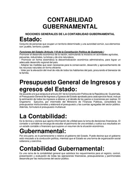 Contabilidad Gubernamental Principal Material Contabilidad