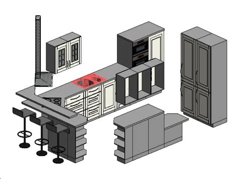 Cocina Completa Revit En Rfa Librer A Cad