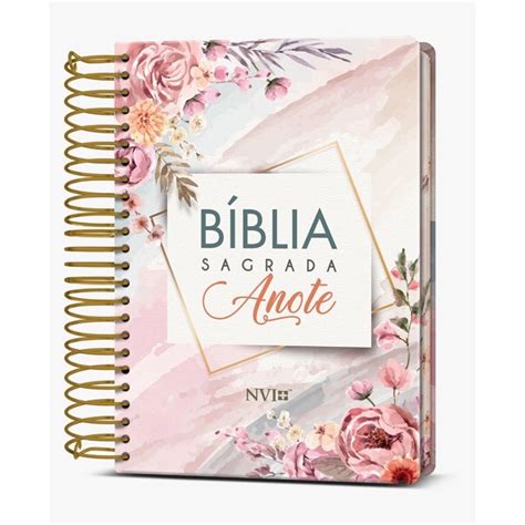 Biblia Anote NVI Espiral Floral Shopee Brasil