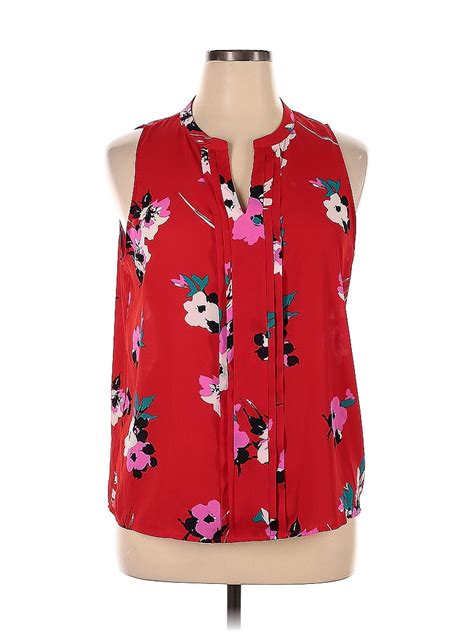 41hawthorn 100 Polyester Red Sleeveless Blouse Size Xl 58 Off Thredup