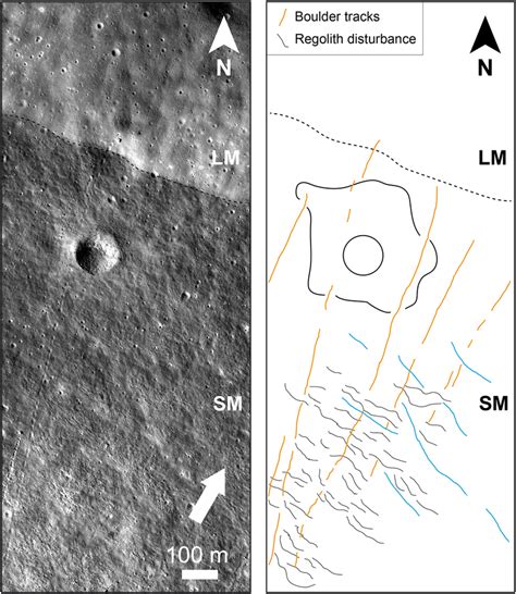 Examples Of The Modification Of Boulder Tracks By Regolith Disturbance