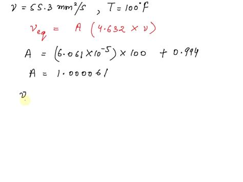 Solved A Fluid Has A Kinematic Viscosity Of 553 Mm2s At 100Â°f