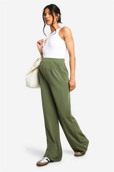 Maternity Tailored Crepe Wide Leg Pants Boohoo Usa