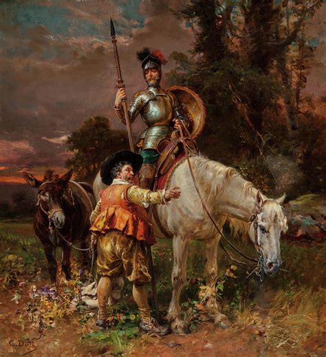 Don Quixote And Sancho Panza Painting By Cesare Auguste Detti Pixels