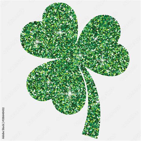 Shiny Iridescent Glitter Shamrock In Vector Format Stock Vector