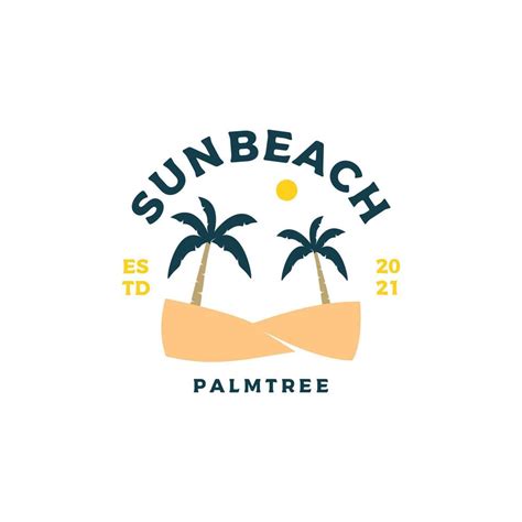 Beach Vacation Logo Design Vector Illustration Vector Art At