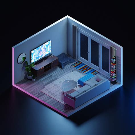 My Little Isometric Living Room⁣ : r/blender