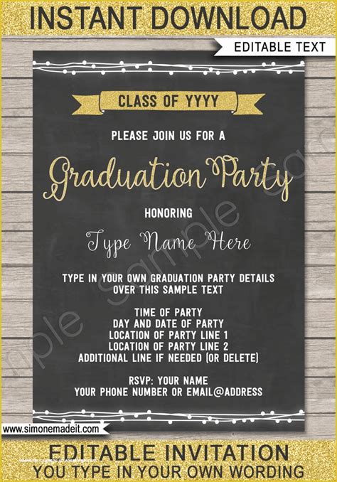 High School Graduation Invitation Templates Free Of Graduation Party ...