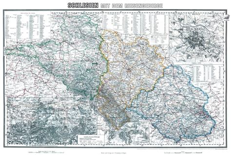 Historische Karte Schlesien Mit Dem Riesengebirge Um