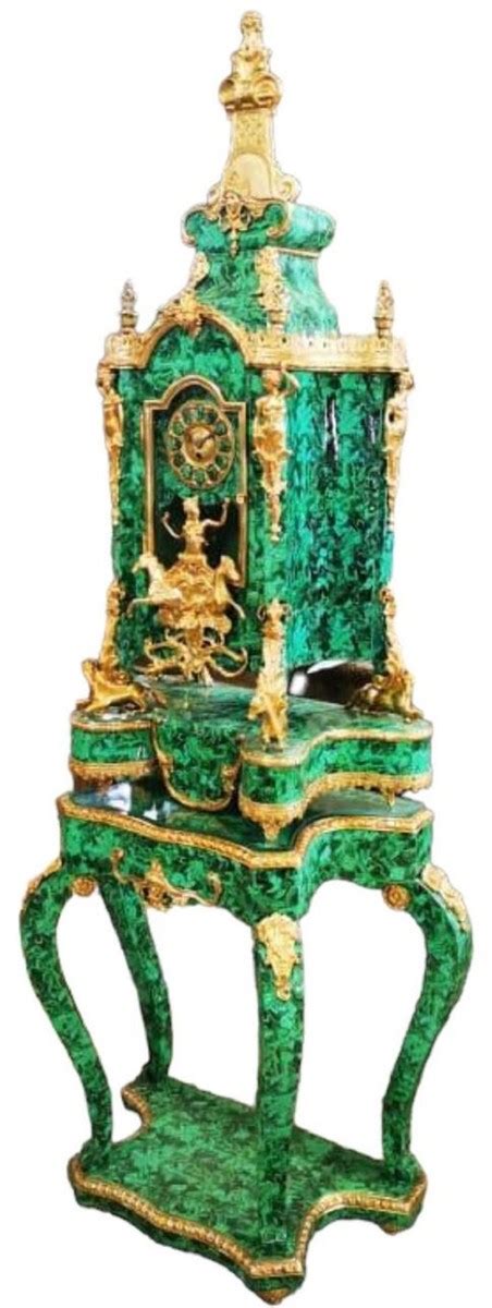 Casa Padrino Baroque Grandfather Clock Green Gold Magnificent