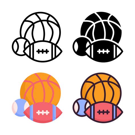 Sports Icon Set Style Collection 10008871 Vector Art at Vecteezy