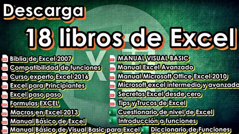 Descarga 18 Libros De Excel Gratis Excel El Profe Pastén Youtube